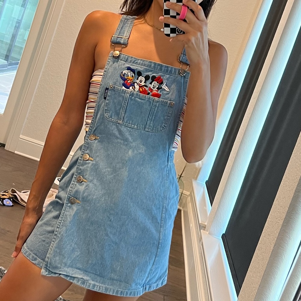 •SOLD•Vintage Mickey and Friends Overall Dress